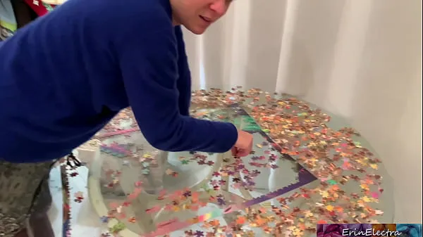 Watch Stepmom is focused on her puzzle but her tits are showing and her stepson fucks her energy Movies