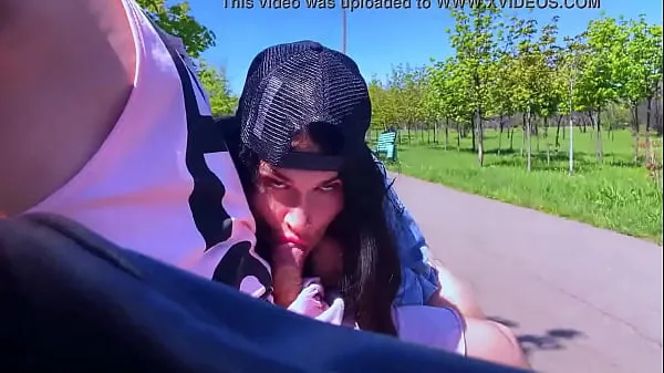 Watch Sucked cock on the street in the park to a stranger and got a lot of hot cum in her mouth energy Movies