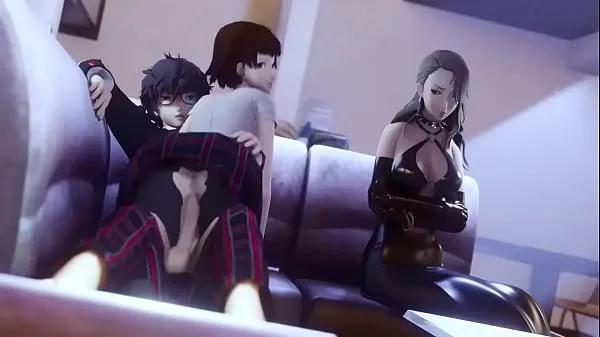 Watch amateurthrowaway] Makoto Niijima rides Akira while Sae watches energy Movies