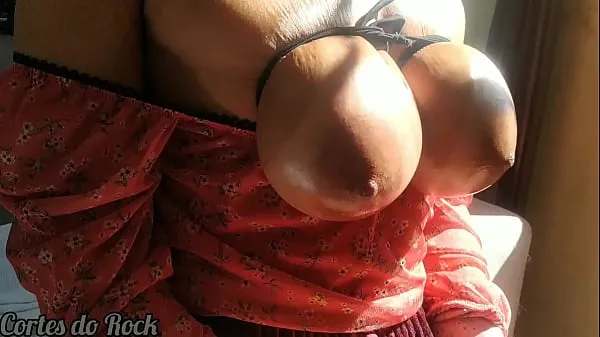 Big boobs tied up getting cum on top of them