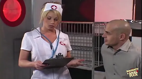 Nézzen Getting a blowjob from the thick blonde nurse gets his manhood ready for anal thrustingenergiás filmeket